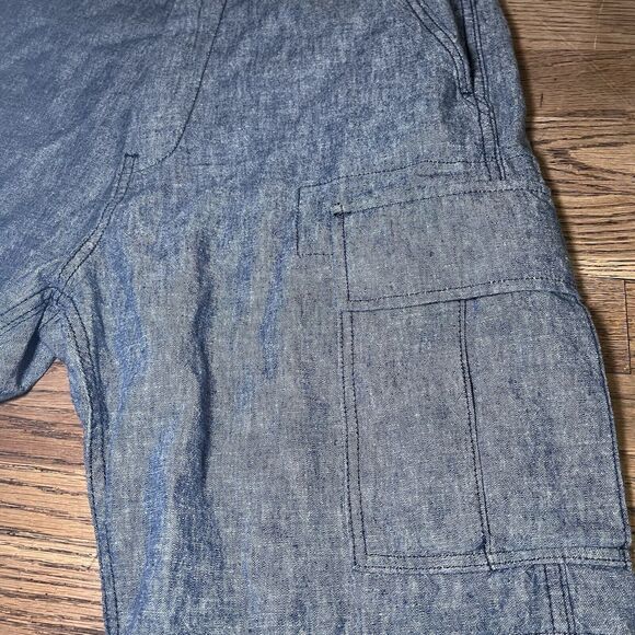 Levi’s Carrier Cargo Shorts Linen Blend Chambray Blue Men’s Size 30 Blank Tag - Picture 5 of 11